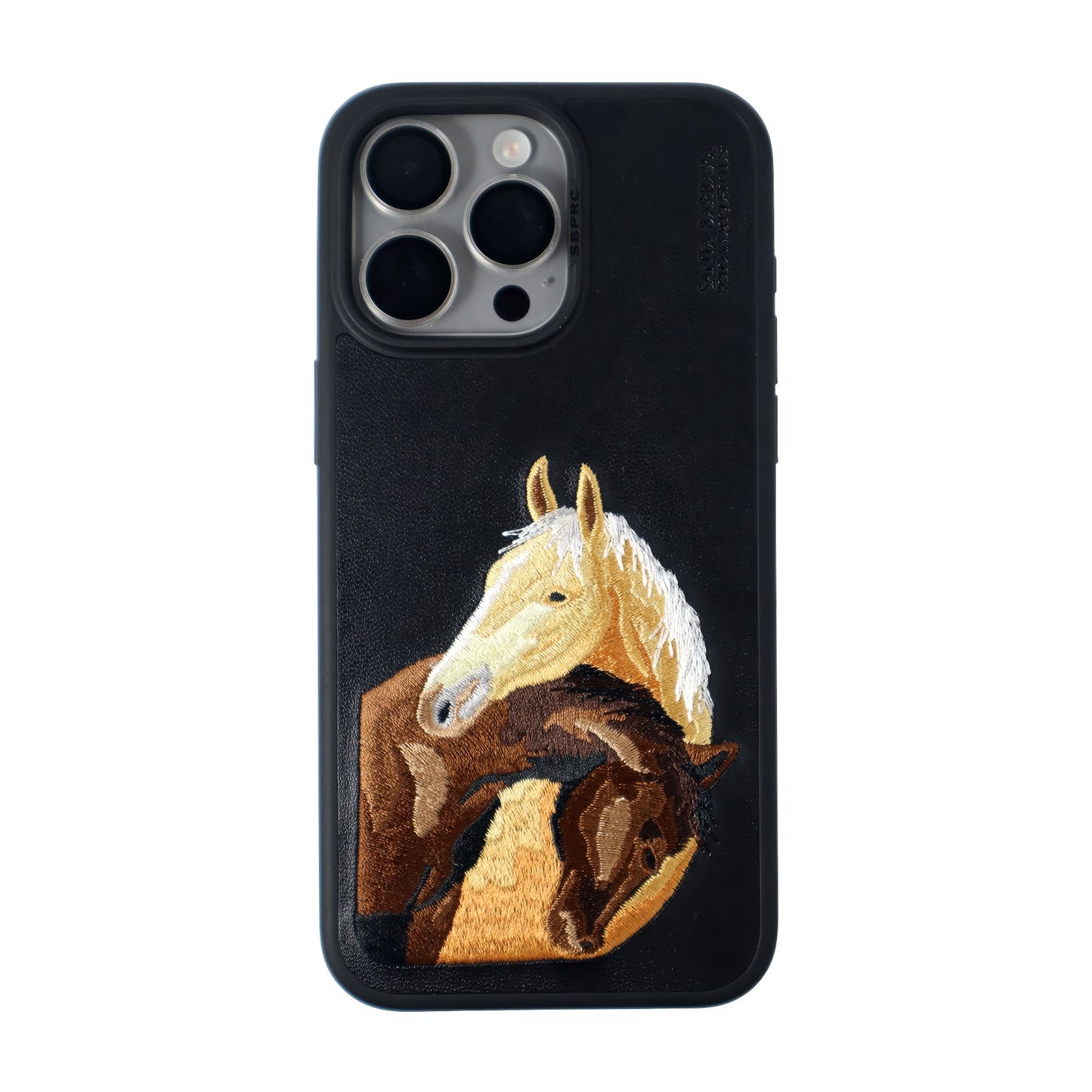 Isidore Series Santa Barbara Polo & Racquet Club Leather Embroidery iPhone Case - (Black) - WINKOTECH
