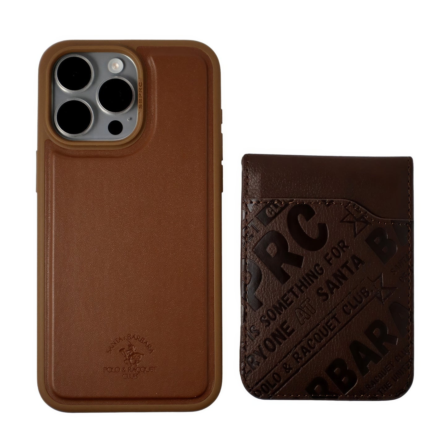 Timothy Series Santa Barbara Polo & Racquet Club Wallet & Leather iPhone 15 Pro Max Case - (Brown) - WINKOTECH