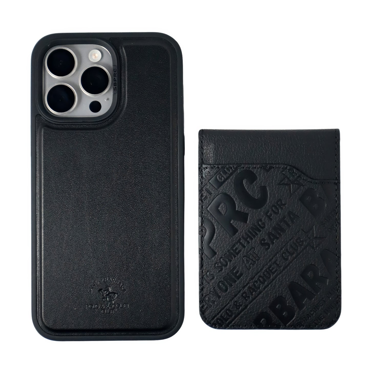 Timothy Series Santa Barbara Polo & Racquet Club Wallet & Leather iPhone 15 Pro Max Case - (Black) - WINKOTECH