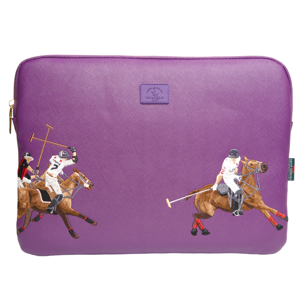 Santa Barbara Polo & Racquet Club Leather Embroidered Macbook/iPad Bag - WINKOTECH