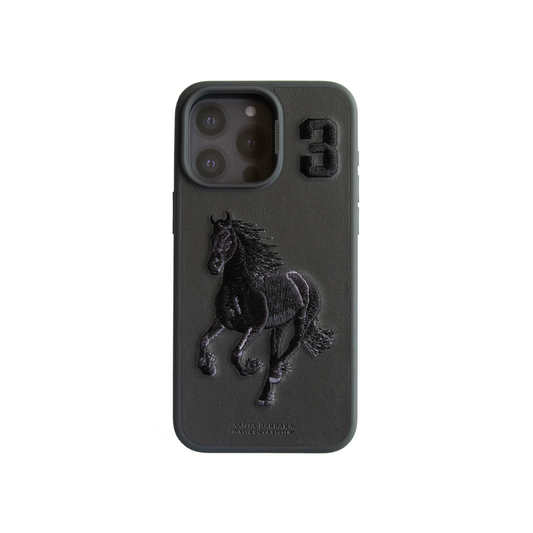 Boris Series Santa Barbara Polo & Racquet Club Leather Iphone Case - (Charcoal Gray)