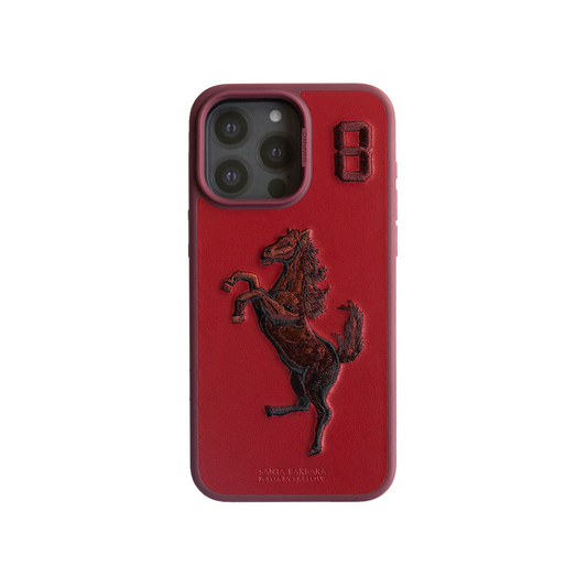 Boris Series Santa Barbara Polo & Racquet Club Leather Iphone Case - (Cherry Red)