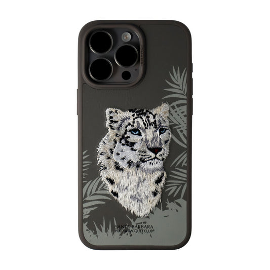 Savanna Series Santa Barbara Polo & Racquet Club Leather Embroidery iPhone Case - (Leopard)