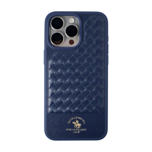 Ravel Series Santa Barbara Polo & Racquet Club Leather iPhone Case - (Navy Blue)