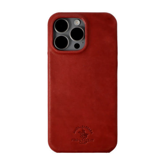 Elton Series Santa Barbara Polo & Racquet Club Cow Leather iPhone Case - (Red)