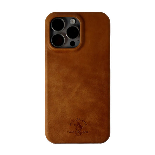 Elton Series Santa Barbara Polo & Racquet Club Cow Leather iPhone Case - (Brown)