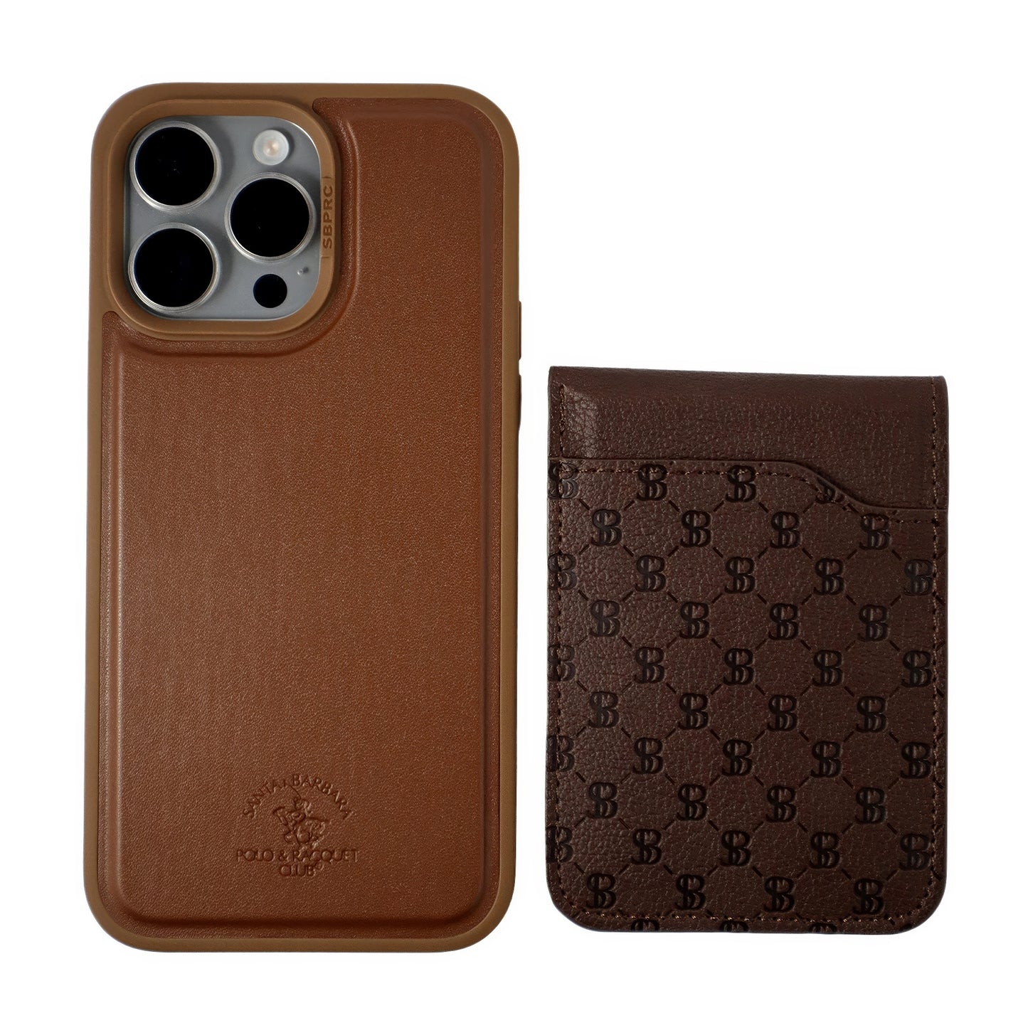 Timothy Series Santa Barbara Polo & Racquet Club Wallet & Leather iPhone 14 Pro Max Case - (Brown)