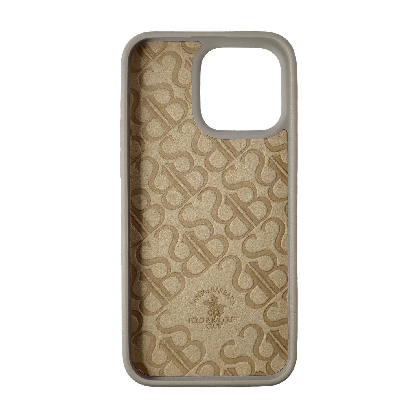 Boris Series Santa Barbara Polo & Racquet Club Leather Embroidery iPhone Case - (Cream)