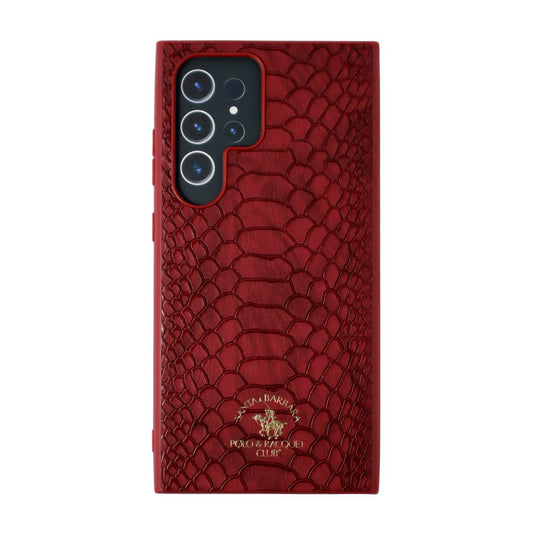 Knight Series Santa Barbara Polo & Racquet Club Leather Samsung S24 Phone Case - (Red)