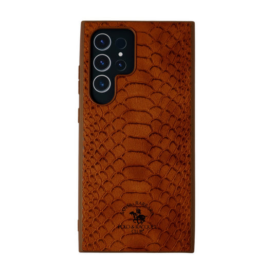 Knight Series Santa Barbara Polo & Racquet Club Leather Samsung S24 Phone Case - (Brown)